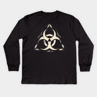 Grunge Biohazard Warning: Keep Out! Kids Long Sleeve T-Shirt